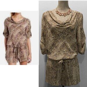 Bcbgmaxazria Romper Marcelle Python Print Silk  Shorts​​​​​